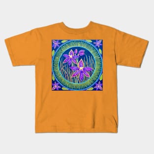 Queen of Sheba Orchid Mandala Kids T-Shirt